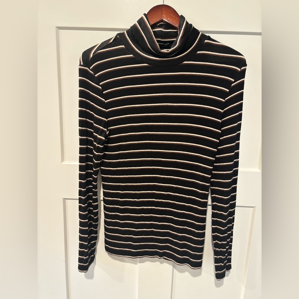 Sanctuary Black and White Striped Long Sleeve Top